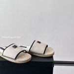 Salt & Pepper Fabric Espadrille Sandals In White