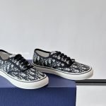 Saltwind Sneakers Beige And Blue Oblique Embroidered Cotton – Cd503