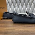 Silverstone Moccasins Navy Blue Monogram-Embossed Calf Leather 1Aiwoz