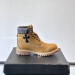 Timberland X Ch Cross Patch Boots In Brown With Trip Cross Black