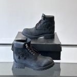 Timberland X Ch Triple Cross Patch Boots In Black