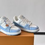 Trainer Sneakers Blue Textured Calfskin 1Ak8H6