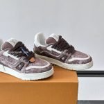 Trainer Sneakers Taupe Brown Canvas 1Akbam