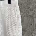 White & Pink Striped Crochet Shorts