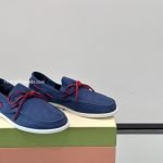 Blue Nubuck Boat Loafers
