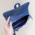 1998 Medium Double Flap Bag Denim Blue