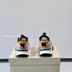 Demivee Mesh And Suede Sneakers In White And Yellow – Vl227