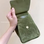 25 Hobo Bag Khaki Suede Leather