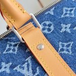 Keepall Bandouliere 50 Bag Blue Monogram Denim Flowers M27781