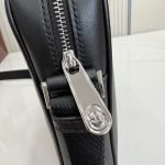 Mini Bag With Web Black Soft Leather
