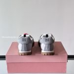 Miumiu Tyre Technical Fabric And Suede Sneakers In Grey
