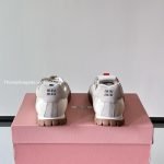 Miumui Tyre Technical Fabric And Suede Sneakers In White