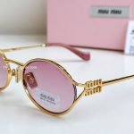 Oval Frame Sunglasses In Pink And Gold Smu52Ys – Sg205