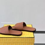 Roma Logo Embossed Slides Brown Leather – Fd186