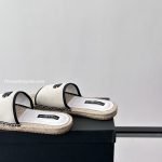 Salt & Pepper Fabric Espadrille Sandals In White