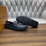 Silverstone Moccasins Navy Blue Monogram-Embossed Calf Leather 1Aiwoz