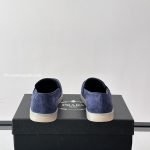 Suede Loafers In Navy Blue – Pd296