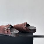 Suede Mules In Dark Brown – Pds41