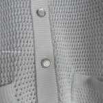 White & Brown Tennis Stripe Crochet Short Sleeve Shirt – Sh542
