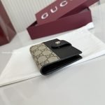 Bi-Color GG Marmont Card Case Black Leather