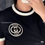 Cotton Jersey T-Shirt In Black With Embroidery