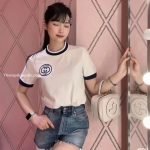 Cotton Jersey T-Shirt In White With Embroidery