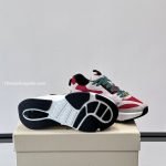 Demivee Mesh And Suede Sneakers In White And Red – Vl228