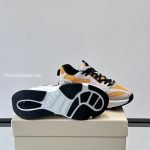 Demivee Mesh And Suede Sneakers In White And Yellow – Vl227