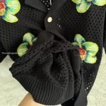 Glitch Orchid Embroidered Short Sleeve Crochet Shirt In Black – Sh544