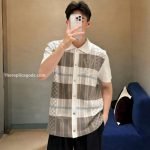 Graphic Jacquard Short-Sleeved Shirt In Beige 1Ajtvq – Sh533