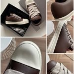 Jumbo Lace Padded Low Sneakers In Brown – Ro36