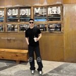 Anagram Baggy Denim Pants In Black