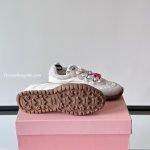 Miumui Tyre Technical Fabric And Suede Sneakers In White