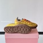 Miumui Tyre Technical Fabric And Suede Sneakers Topaz