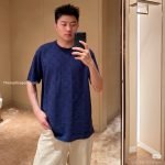 Monogram Short-Sleeved Crewneck In Navy Blue 1Ak721