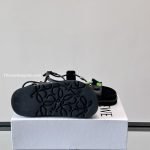 Pebble Beads Fussbett Sandals Black Nappa Lambskin