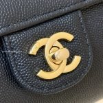 Preppy Coco Small Bowling Bag Black Shiny Caviar Leather