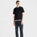 Re-Nylon And Jersey T-Shirt In Black