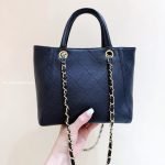 Small Shopping Bag Black Caviar Leather