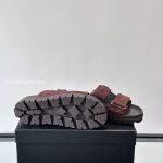Suede Band Sandals In Dark Brown – Pds46