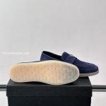 Suede Loafers In Navy Blue – Pd296