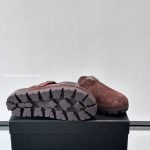 Suede Mules In Dark Brown – Pds41