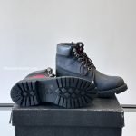Timberland X Ch Cross Patch Boots In Black With Triple Cross Red