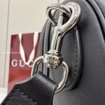Web Trademark Medium Duffle Bag Black Soft Leather