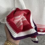 White & Pink Striped Crochet Shorts