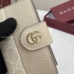 Bi-Color GG Marmont Card Case Beige And Brown Leather