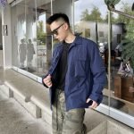 Blue Tara Stretch Nylon Utility Jacket