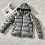 Maya Hooded Short Down Jacket In Grey