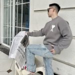 Paris Heart Printed Sweatshirt In Grey – Sk763