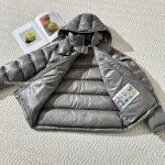 Maya Hooded Short Down Jacket In Grey